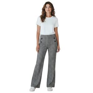 Jason Wu NWT Glen Plaid Black and White High Rise Sailor Trousers-size 6